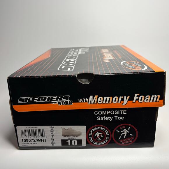 Skechers Work Women’s UNO SR Jhansi Composite Toe Safety Shoes in White - Picture 8 of 8